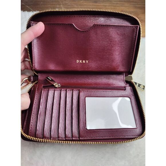 DKNY Leather Zip Around Wallet with Wrist Strap - Picture 3 of 7